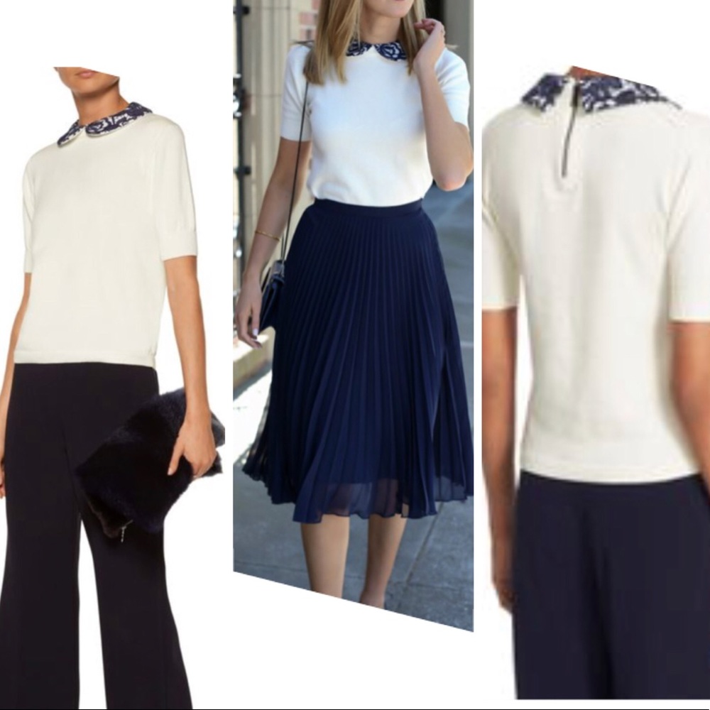 NWT Alice + Olivia Lace Collar Sweater w/o collar